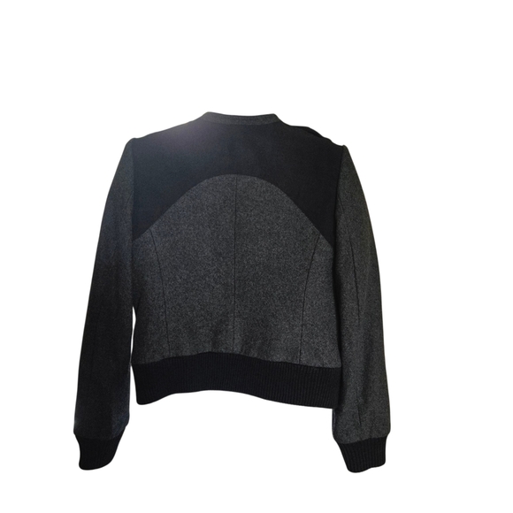 BCBGMaxAzria Womens Black and Gray Bomber Jacket - Picture 8 of 10